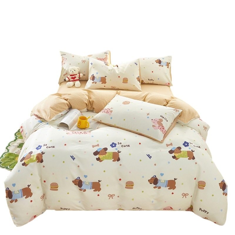 Pure Cotton Quilt Cover 100% Cotton Quilt Cover Single Piece Quilt Cover Dormitory Single Single Quilt Cover Mother and Baby Four-Piece Set Universal for All Seasons