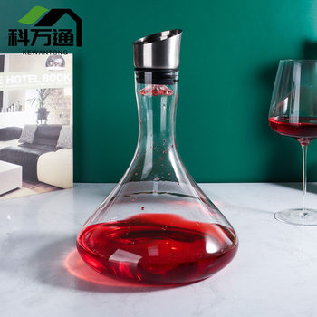 Light Luxury Household Crystal Glass Decanter Stainless Steel Metal Head Filter Quick Decanter Wine Pourer Wine Divider