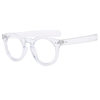 Cool Square Glasses Upper Black Lower Transparent Flat Glasses New Round Frame Gradient Full Frame Simple Fashion Glasses