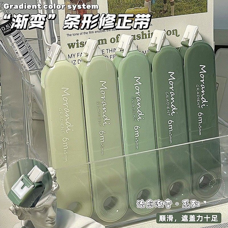 Morandi Gradient Correction Tape for Girls, Silent Correction Tape with Refillable Core, Mini Anti-Drop Correction Tape for Elementary School Students