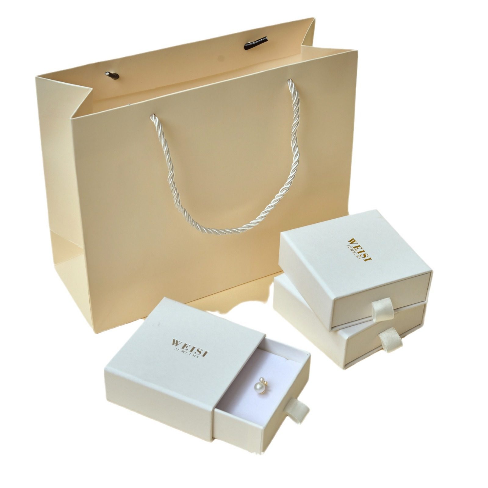 in stock Drawer Box Jewelry Box Jewelry Box Advanced Sense Earrings Gift Box Storage Box Ring Box Packaging Box