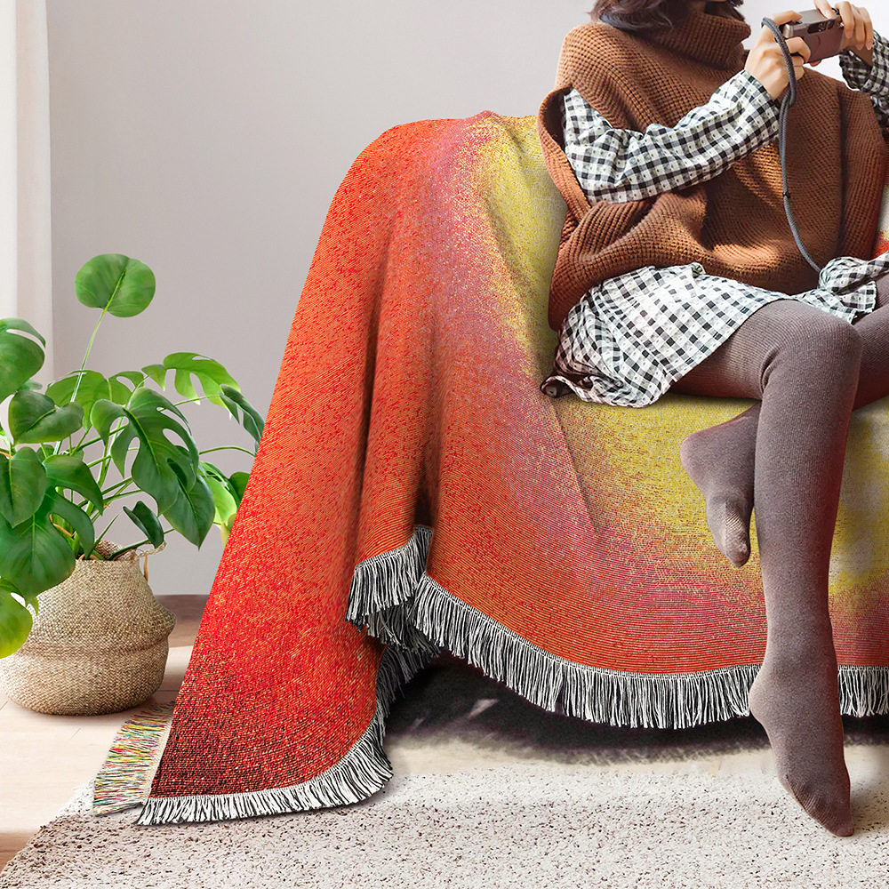 Customized Halloween Skull Tapestry Amazon Home Carpet Mat Cross-Border Jacquard Thread Blanket Background Wall Blanket Wholesale