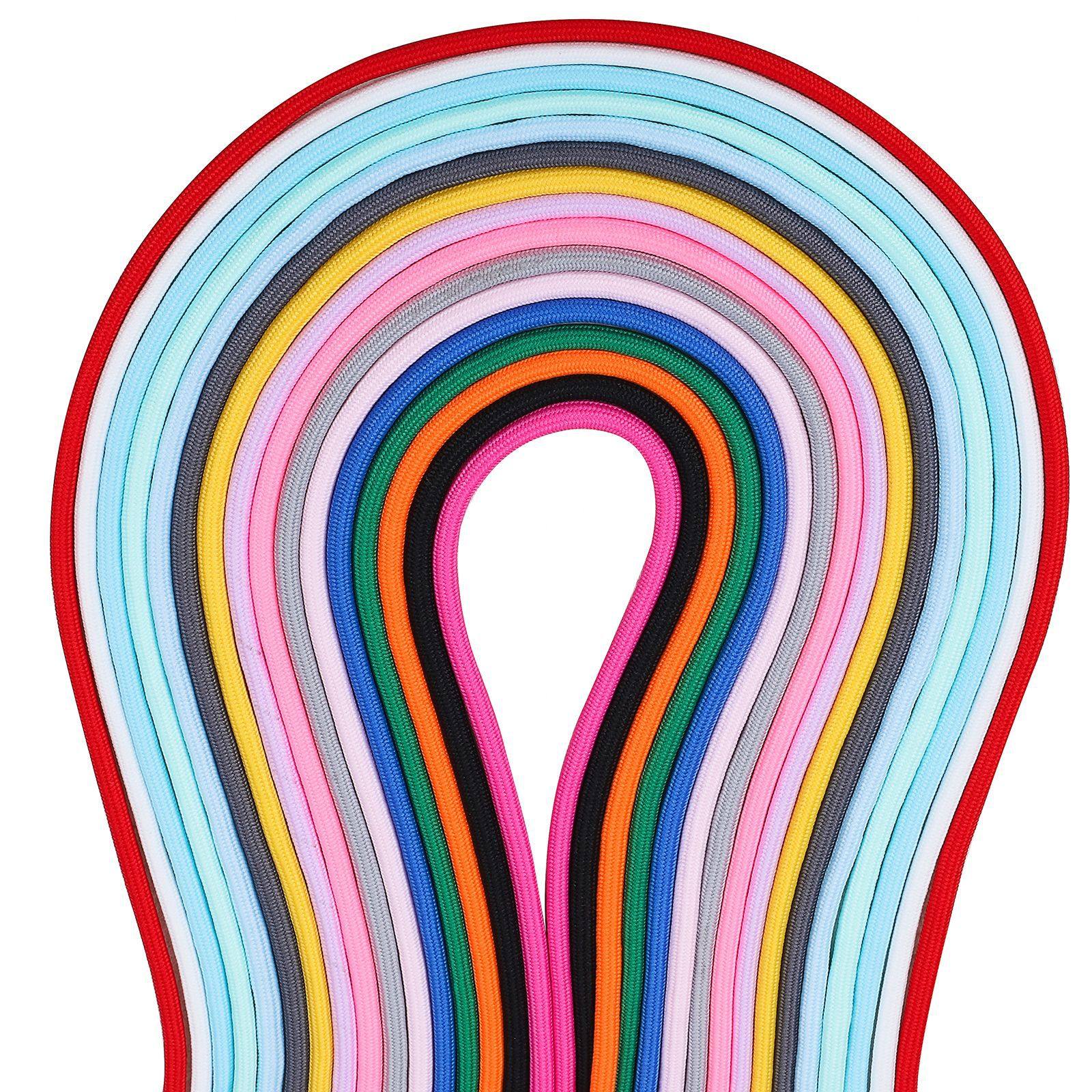 Factory 5mm Core-Spun Braided Wear-Resistant Polyester Round Rope Solid Color Japanese-Style Core-Spun Rope Phone Lanyard Nylon Rope Accessory