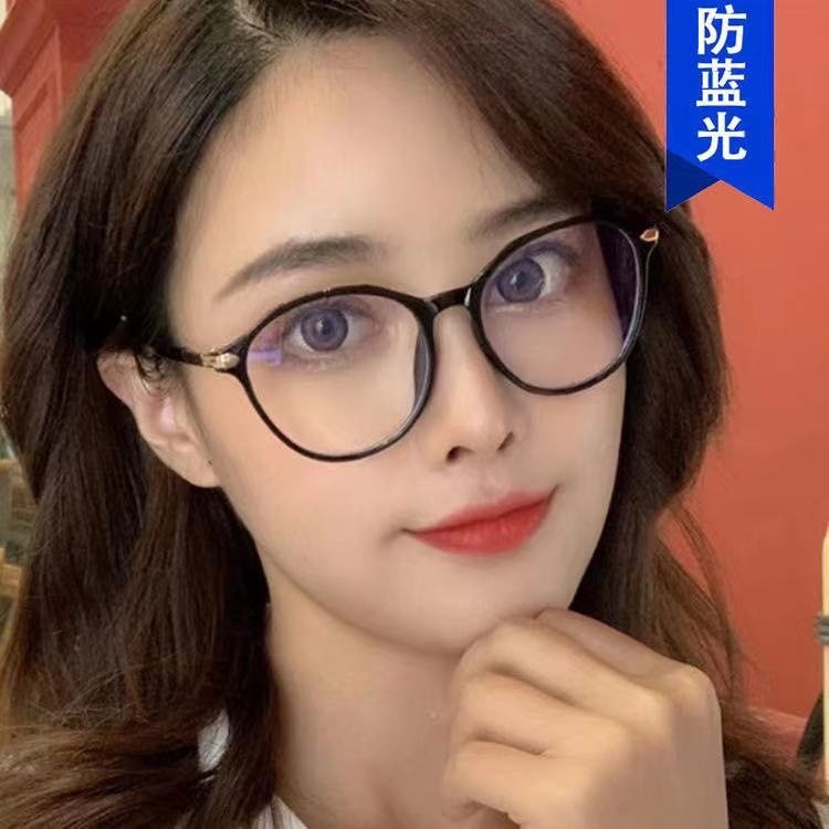 Cross-border hot selling new Korean fashion glasses frame personalized anti-blue light mirror transparent jelly color vintage frame glasses
