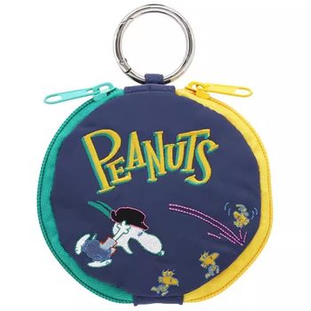 In-Stock Japanese-Style Cute Cartoon Puppy Embroidery Double-Pocket Coin Purse Earphone Bag Small Item Storage Bag Makeup Bag