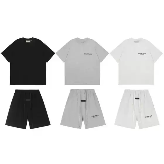 2026 Cross-Border Trendy Brand Fog Sub-Line Ess Printed Short-Sleeved T-Shirt High Street Pure Cotton Essentialsfearofgod