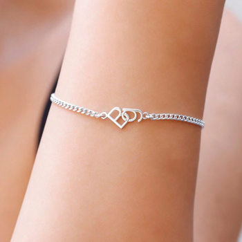 Fashion Creative Stainless Steel Customized, Simple Connecting Letter Bracelet Can Choose 2 English Letters