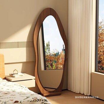 Full-Length Mirror, Floor-To-Ceiling Mirror, Home Girl's Bedroom Dressing Mirror, Internet Celebrity Special-Shaped Fitting Mirror, Wall-Mounted Large Mirror