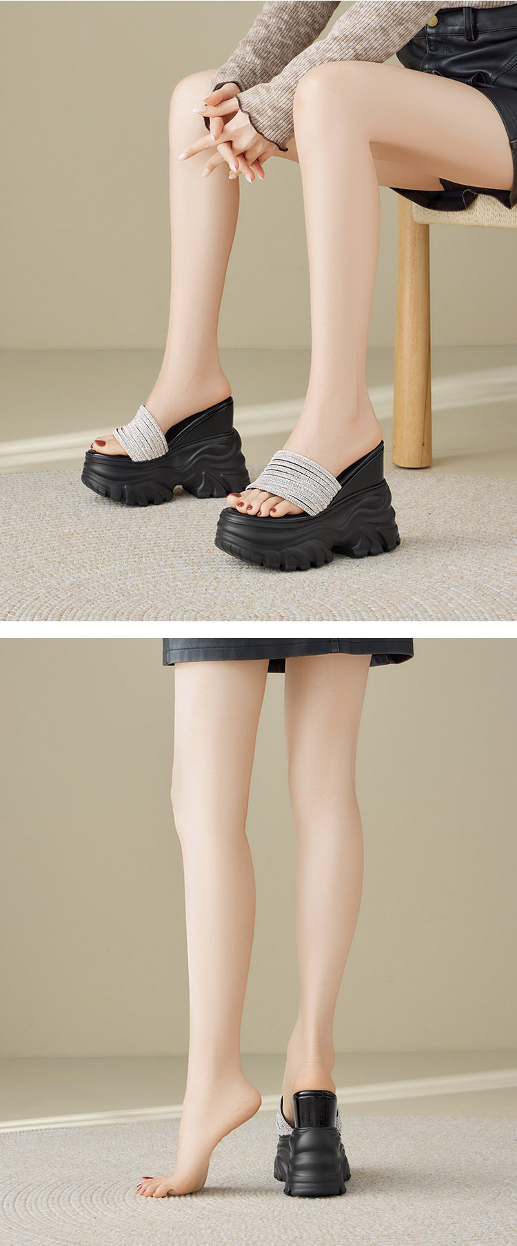Dép sandal xỏ ngón nữ đế bệt mềm mại mùa hè — [Trắng kem], [Đen] chi tiết 4