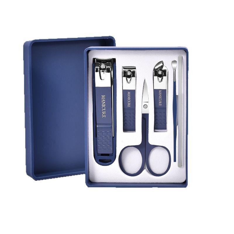 Anti-splash Boxed 4 Nail Clipper suit Household 6-piece Set Glass Nail Clipper Household Large Flat Nail Clipper