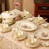 European Ceramic Tableware, High-End Gold-Painted Plates, Household Eating Bowls, Soup Bowls, Plates, Fruit Plates, Snack Plates