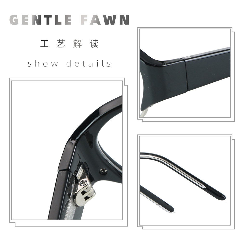 K9200 New Retro Cat Eye Women's Flat Mirror Tr90 Frame Plate Leg Anti-Blue Light Plain Eyebrow Glasses Frame for Men