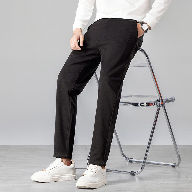 Quần Dài Nam Vải Micro Fiber Co Giãn Chống Nhăn Kiểu Dáng Casual Màu Đen, Nâu