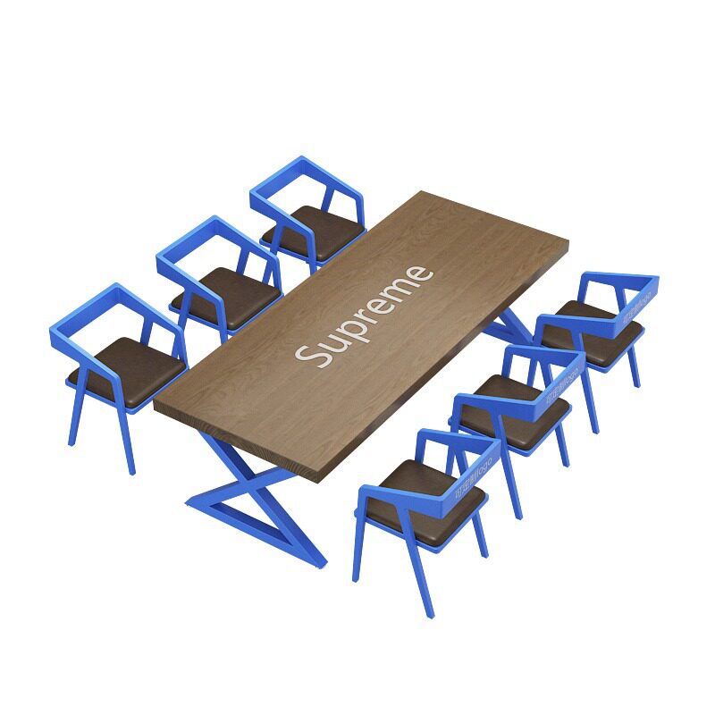 工业风实木餐桌简约咖啡厅奶茶店桌椅组合酒吧办公室会议桌长条桌