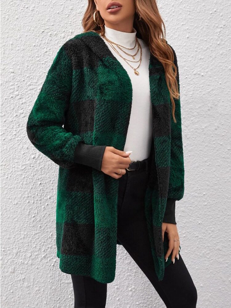 Loose Fit Plaid Cardigan Cozy Knit Fashionable Design Perfect for Fall Wholesale Available fast shipping