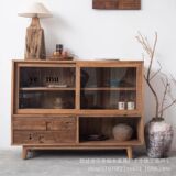 Сервант из цельного дерева в стиле ваби-саби для дома, гостиной, винного шкафа, чайного шкафа, кухонного шкафа для хранения вещей, настенного шкафа для хранения вещей в семье