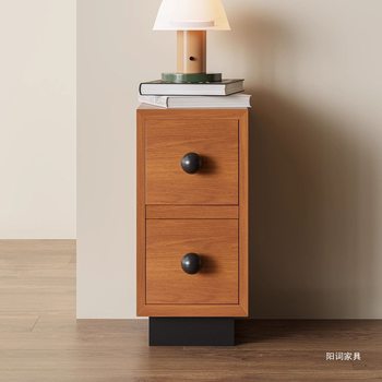 Medieval Style Narrow Bedside Table Solid Wood Bedroom Storage Cabinet Bedside Mini Storage Cabinet Side Cabinet Bedside Cabinet Storage Cabinet