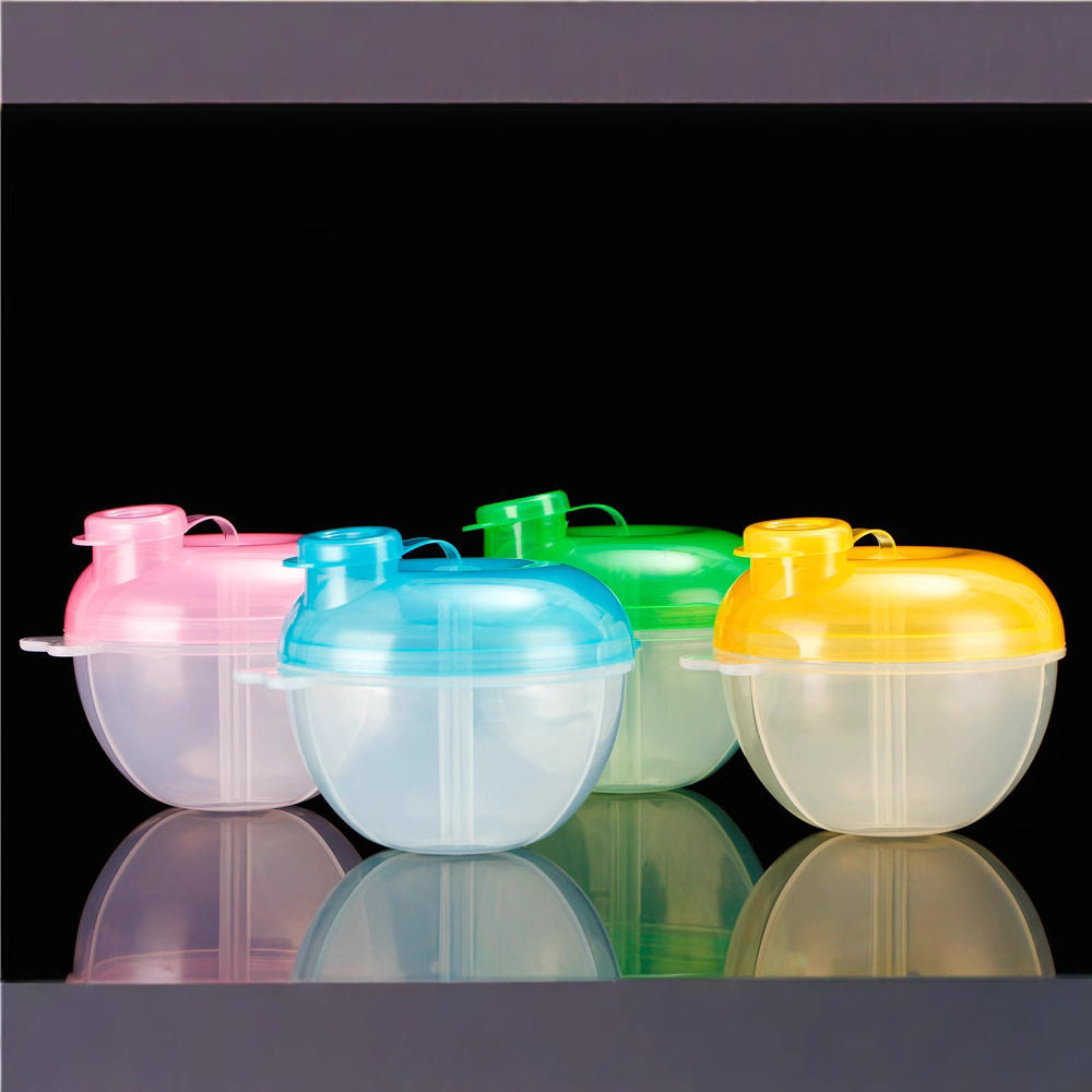 Cross-Border Baby Portable Milk Powder Compartment Box Factory Baby Milk Powder Can Three Compartments Apple Milk Powder Compartment Manufacturer Production and Wholesale