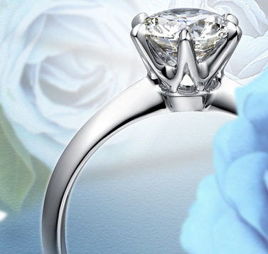 JZ017六爪仿真女款钻戒50分白金色结婚1克拉2克拉3克拉锆石戒指
