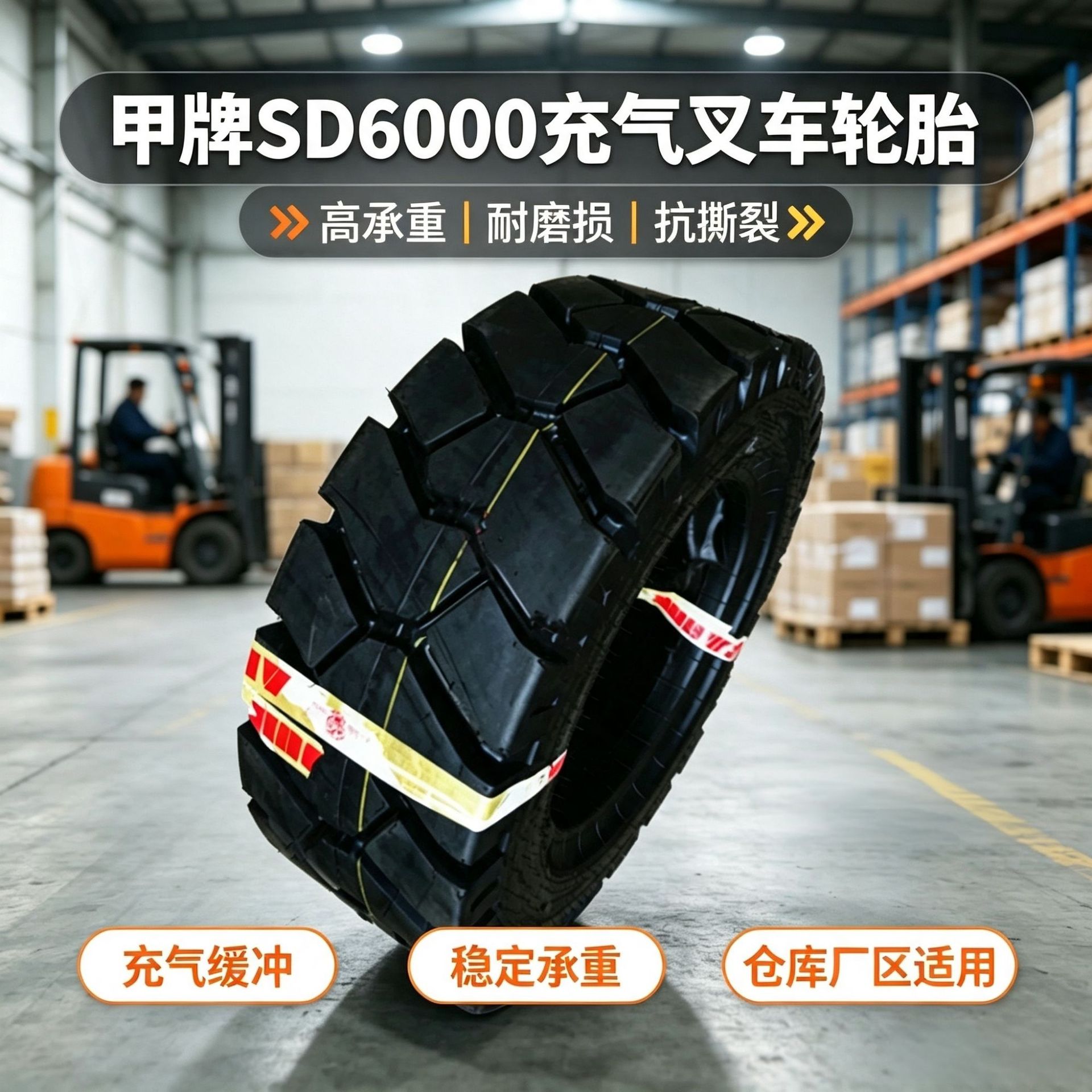ยางลมสำหรับรถยกอุตสาหกรรมแบบหนัก รุ่น Armour Brand 10.00-20 16Pr Sd6000