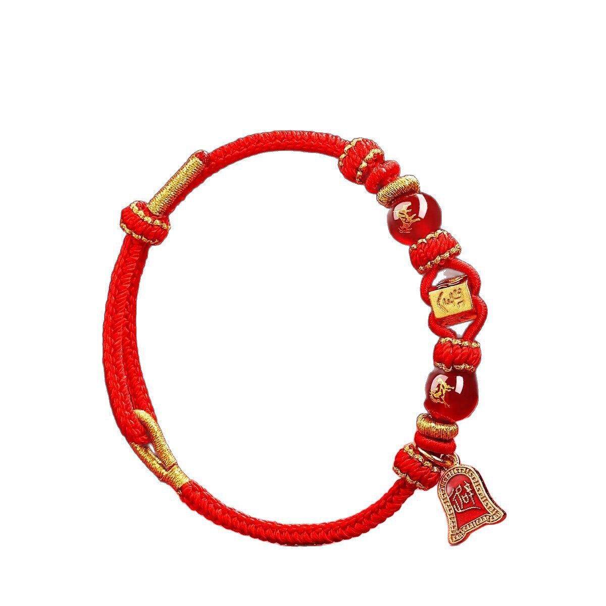 2026 Zodiac Year Red Rope Bracelet for Horse, Rat, Cow and Rabbit Red Braided Rope Tai Sui Amulet for Men and Women in the Year of the Horse
