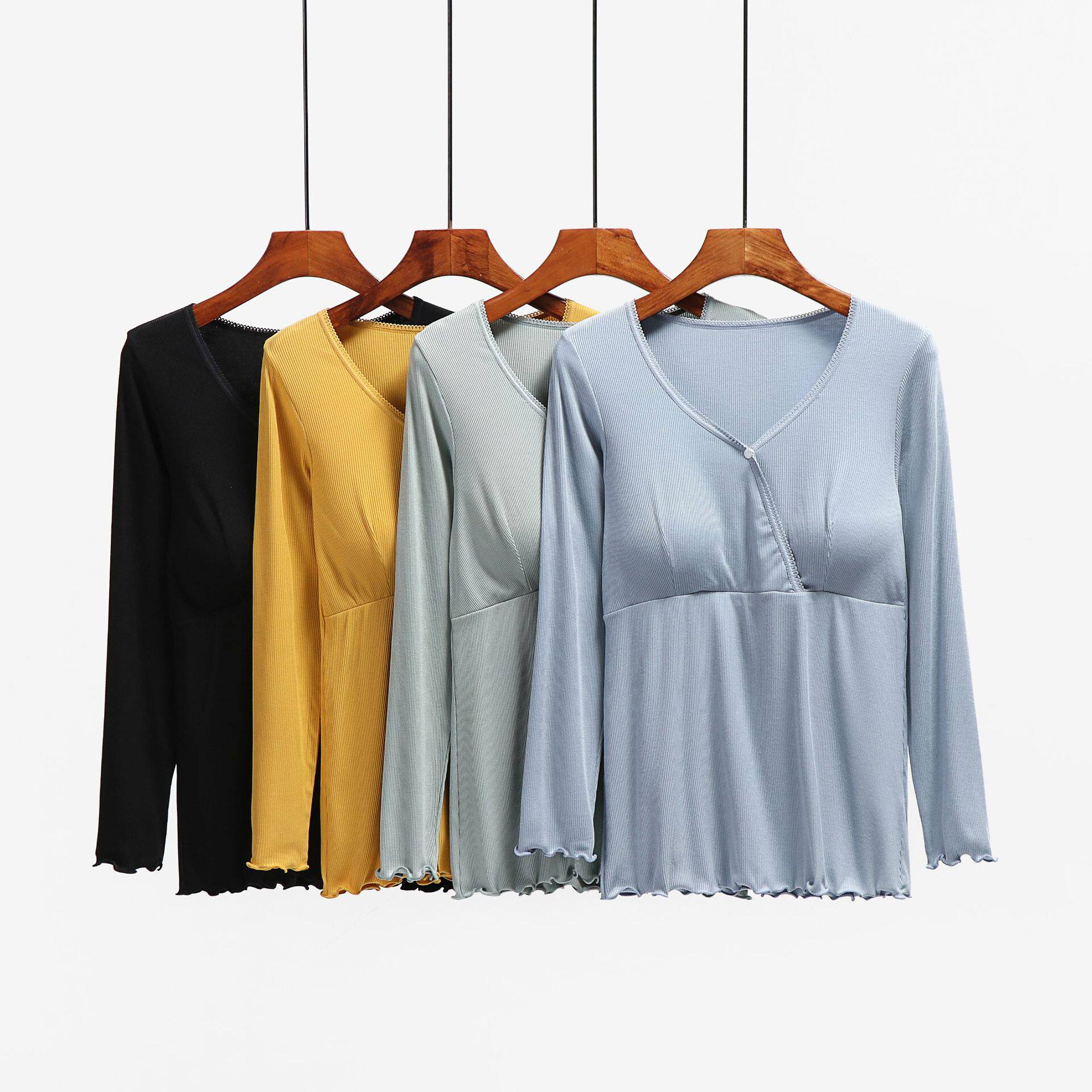 Wholesale Pregnant Women Postpartum Breastfeeding Long Sleeve Trousers Set Breastfeeding Clothes Thin Monthly Breastfeeding Clothes