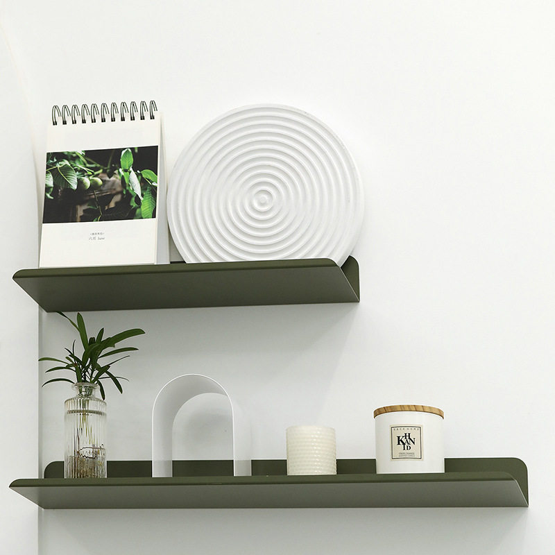 WBZ7墨绿色墙上隔板 居家软装装饰板 收纳分层置物架  铁艺一字分