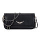 French Jindian Zv leather small square bag Foreign Trade European and American fashion all-match wings underarm shoulder crossbody bag