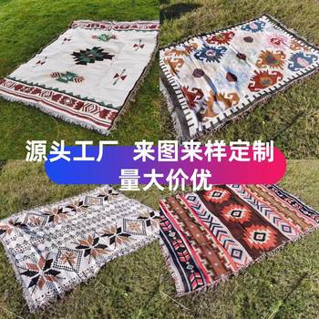 Classic Bohemian Style Outdoor Camping Blanket Sofa Cover Towel Multi-functional Line Blanket