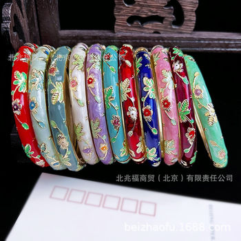 Beijing Bracelet Opening Alloy Dripping Oil Retro Enamel Bracelet Jewelry Hand Ornaments Scenic Spot Popular Travel Souvenirs