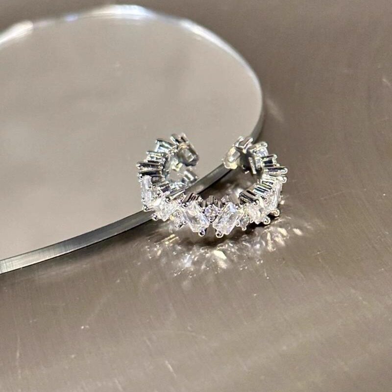 Sunrise Irregular Micro-inlaid Zircon Ring Women's Opening Adjustable Niche Advanced Sense Ring Cross-border Wholesale New