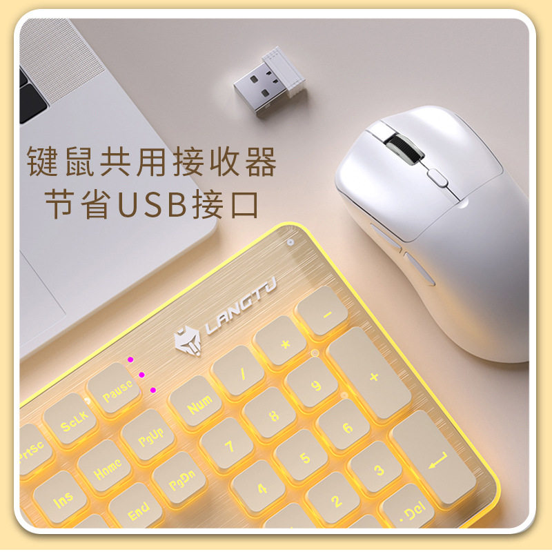 Langtu LT600 mechanical feel mute wireless keyboard notebook office waterproof gift keyboard mouse suit