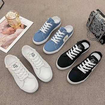 Baotou Half-Slippers for Women, Summer Outdoor Wear, 2025 New Style, Women's Heelless Lazy Canvas Shoes, Flat Casual Women's Shoes