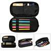 DIY Black Pencil Case Double Layer Multifunctional Pencil Case Student Kidsren Large Capacity Stationery Manufacturer Supply