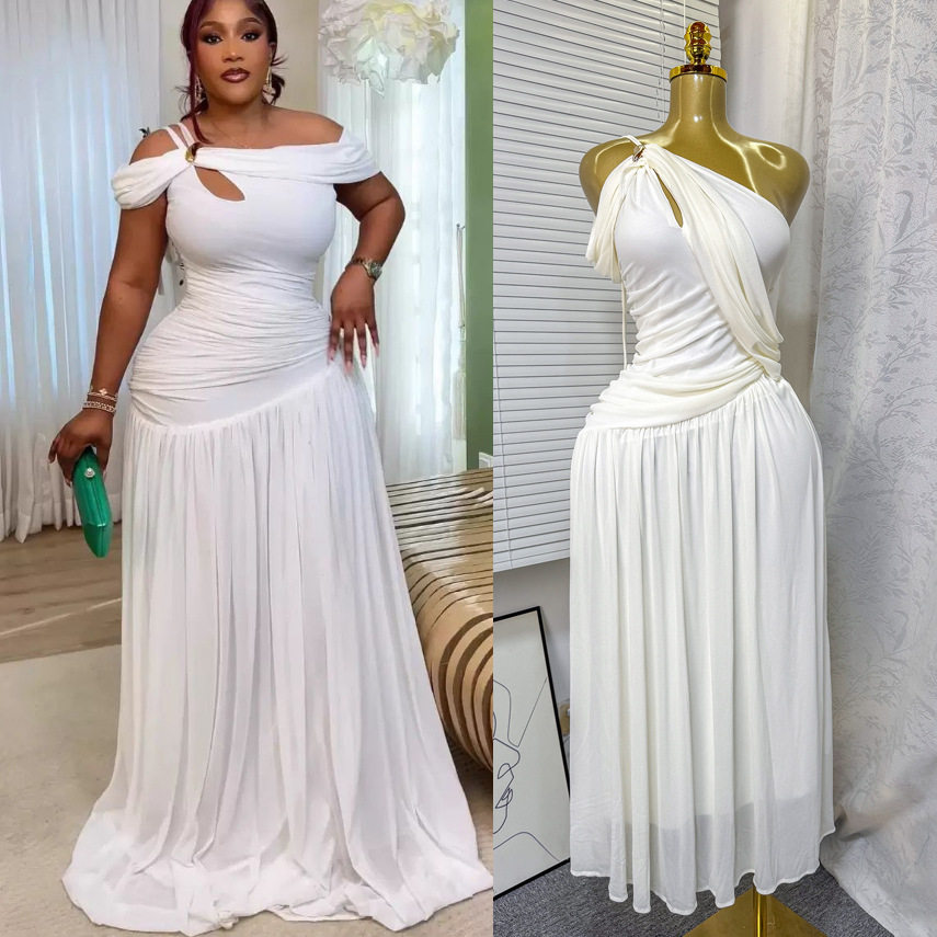 Summer Off Shoulder Twist Knot Maxi Dress Elegant Design Sexy Silhouette Comfortable Fabric Perfect for Parties and