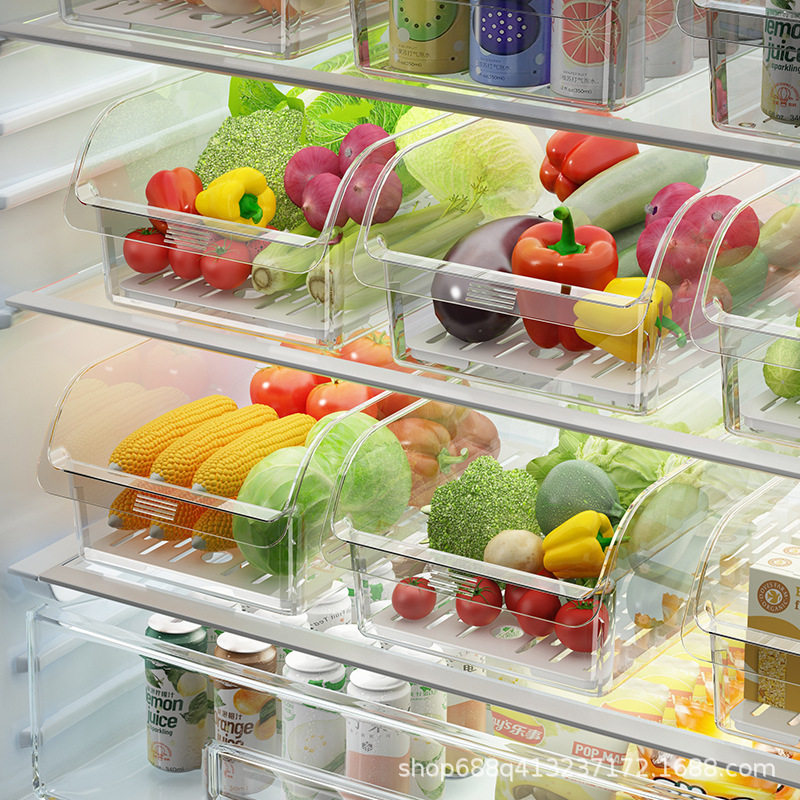 Pet Refrigerator Storage Box Drawer-Type Kitchen Storage Box Refrigerated Vegetable Egg Fruit Box Partitioning and Organizing