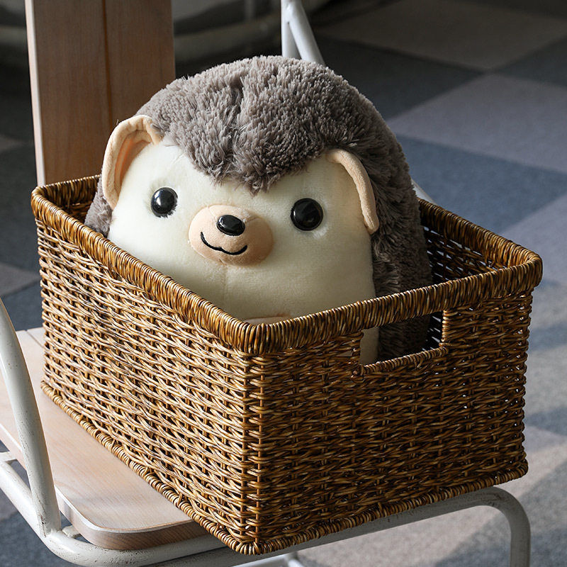 Scandinavian Simple Storage Basket Imitation Rattan Woven Bathroom Cabinet Storage Basket Clothing Storage Living Room Organizing Basket Desk Basket