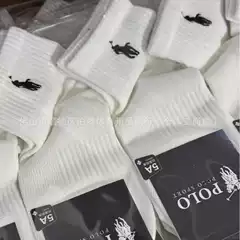 Embroidered Paul Polo Men's Socks Pony High Short Mid-Calf Sports Casual Socks Men's Couple Sports Black and White Socks