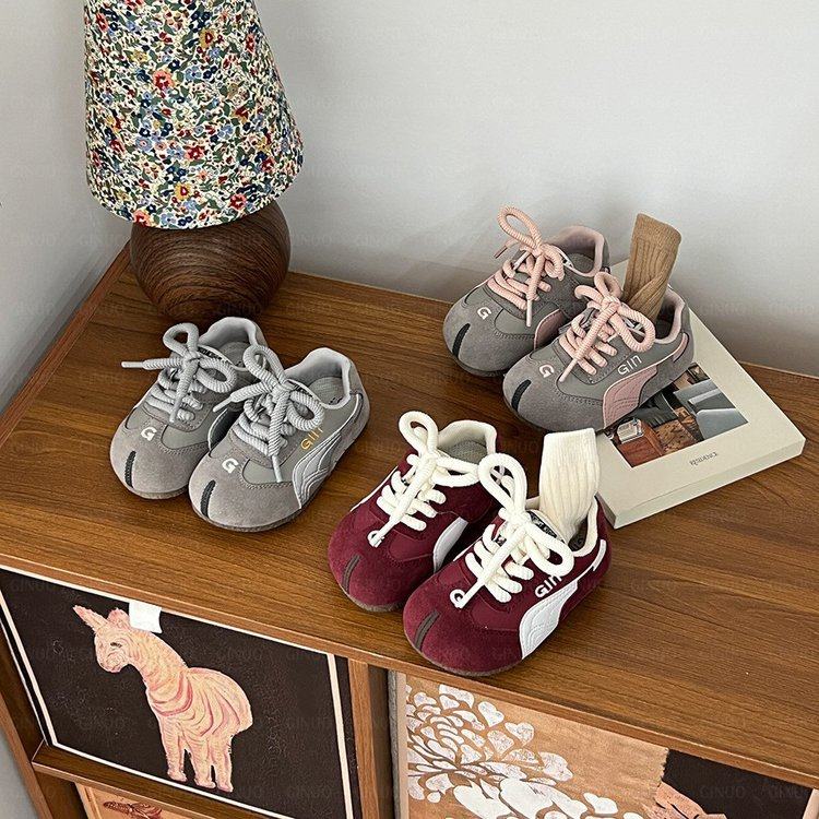 Korean Style Kidsren's Sports Shoes 2025 Spring & Fall Girls' Moral Training Shoes Lightweight Boys' Forrest Gump Shoes Running Baby Kidsren's Shoes