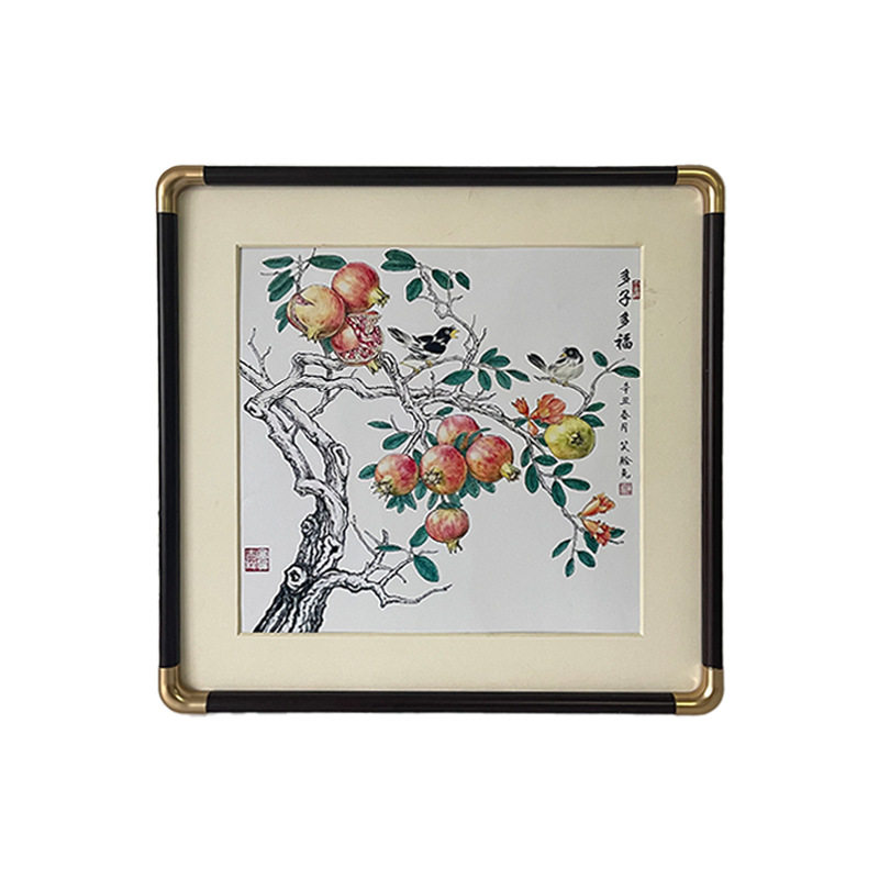 calligraphy picture frame pvc picture frame imitation copper corner chinese style mounted display picture frame decoration ornaments calligraphy and painting works frame