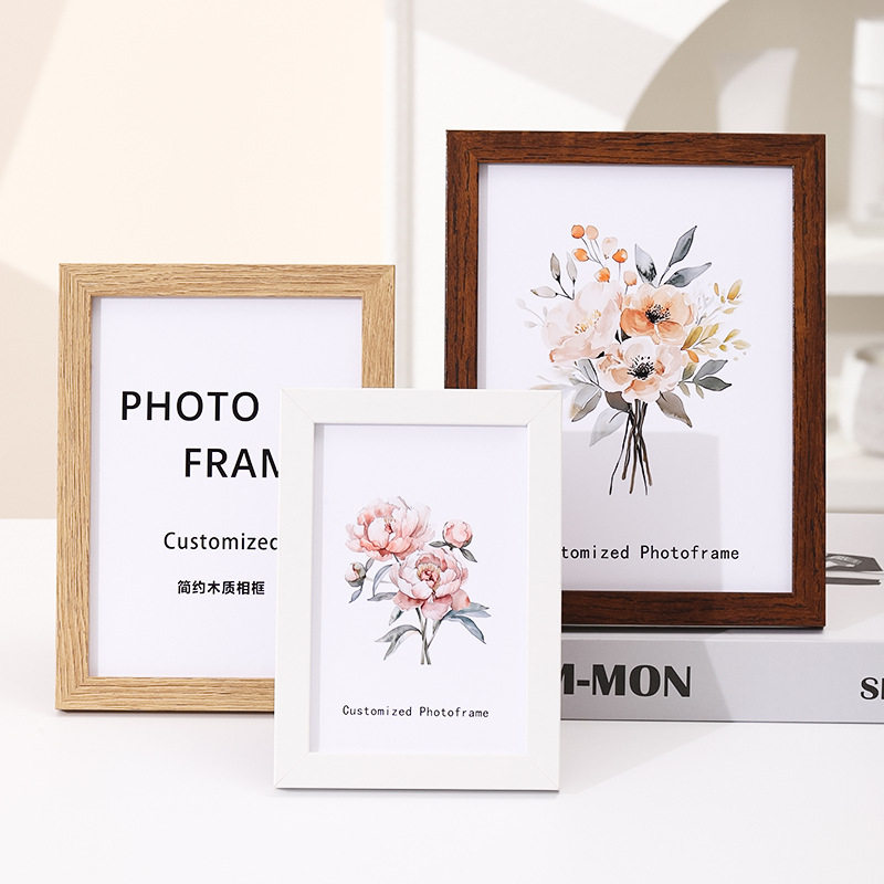 Wooden 6inch Photo Frame Display A4 Photo Frame 8inch 10inch Simple Photo Wall Empty Frame Picture Frame Wall Hanging Wholesale Customization
