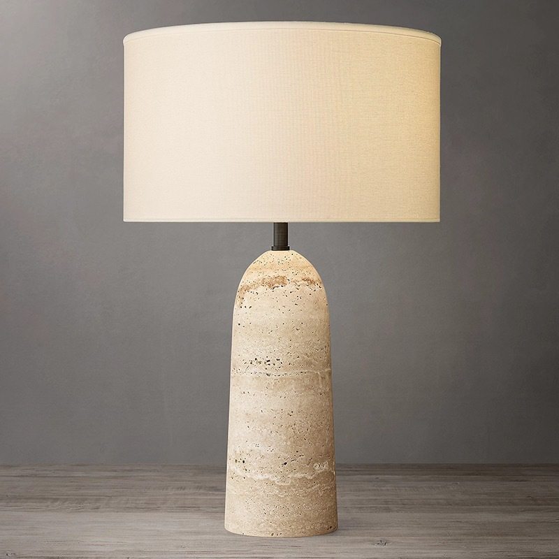 Nordic Simple Modern Travertine Table Lamp Designer Living Room Study Bedroom Bedside Lamp Wabi-Sabi Style B&B Decorative Lamp