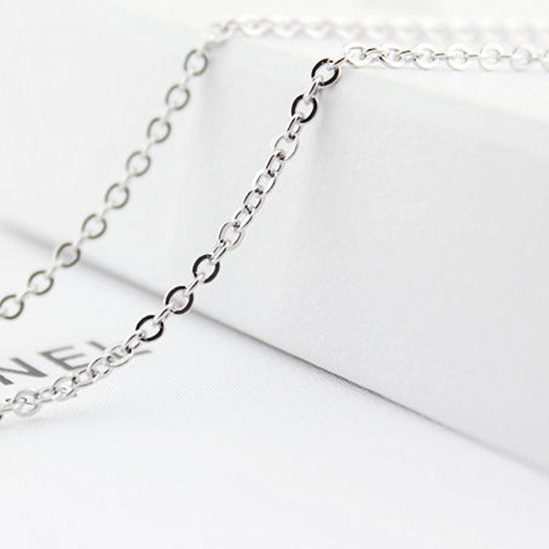 Women's Cross Chain Extended Chain Silver Plated Short Collarbone Chain Korean Simple O-Shaped Element Chain All-Match Pendant Matching Chain