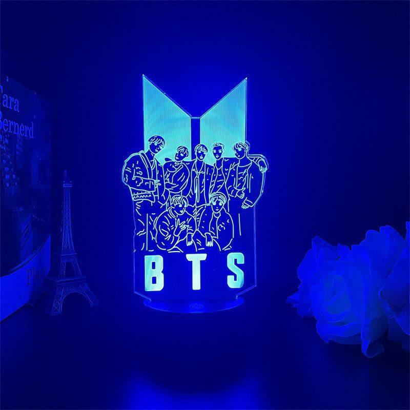 Usb night light BTS bulletproof youth group photo logo fans should help the surrounding colorful standing brand atmosphere light surrounding