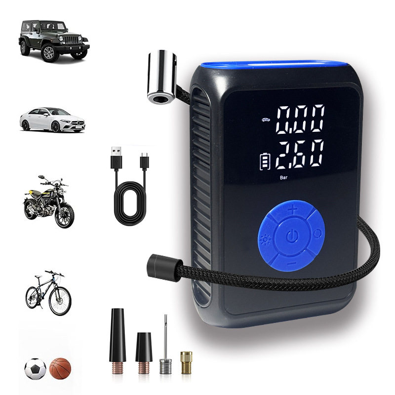 2025 New Customized Oem Multifunctional Mini Portable Wireless Digital Display Car Air Pump Charging 7.4V Car