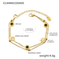 E144-double-layer shell gold bracelet 16+5cm