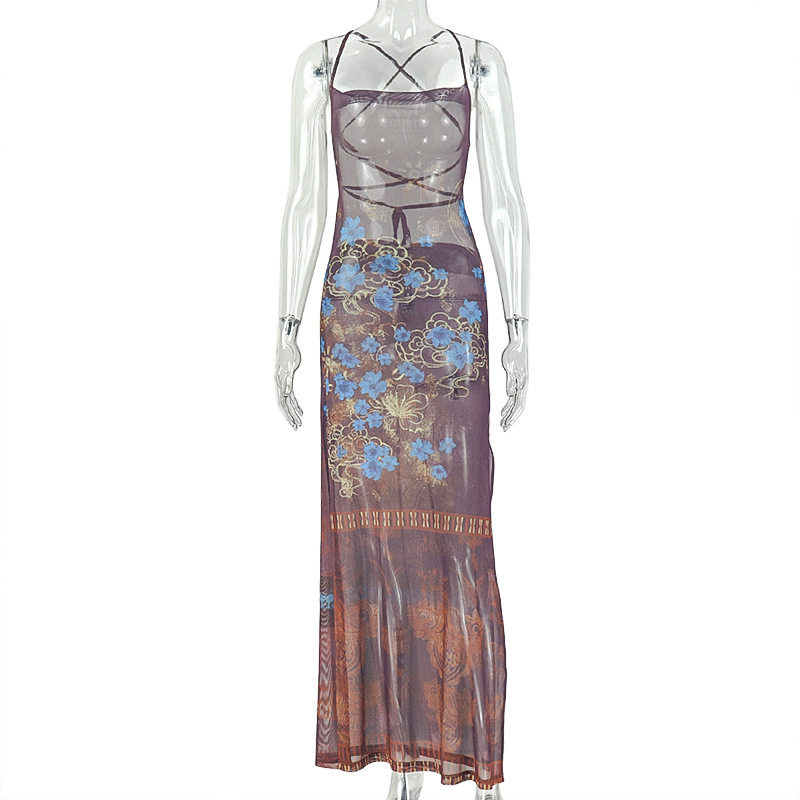 Elegant Womens Bodycon Maxi Dress Slim Fit Backless Spaghetti Straps Versatile Style Perfect for Outdoor Events