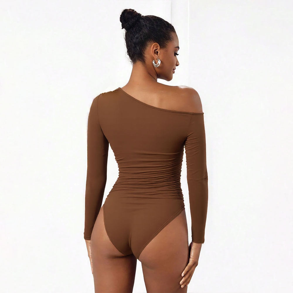 Y2K Slim Fit Off Shoulder Long Sleeve Bodysuit Versatile Design Spring Summer Style Wholesale Available