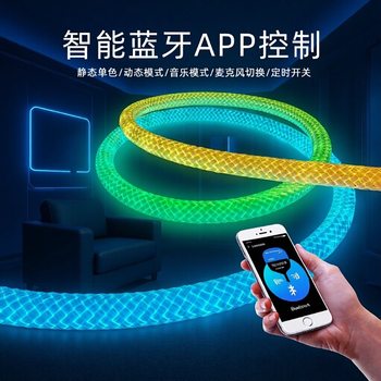 Cross-Border Dragon Pattern Lamp with 5V Running Water 360 ° Round Light Strip Bluetooth App Control USB Magic Color Neon Light