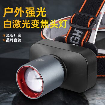 New Headlight Led Strong Light Charging High Brightness Long Battery Life Telescopic Zoom Outdoor Lightweight Hiking Head-Mounted Flashlight